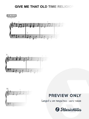 Give Me That Old Time Religion - hymn | piano