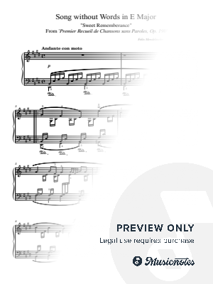 Mendelssohn, Lieder ohne Worte No.1 (Songs without Words), Op.19b No.1, Original With Fingering