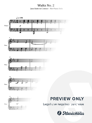 Shostakovich, Waltz No. 2, Jazz Suite in C minor, for Piano Solo
