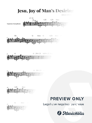 Jesu, Joy of Man's Desiring - Bach | SOPRANO SAXOPHONE SOLO (with Chords) by Glauco Fernandes - Sheet Music