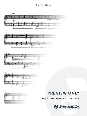 As the Deer, for Piano Solo, Martin Nystrom by hotson - Sheet Music