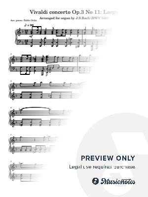 Bach concerto BWV596 for piano solo