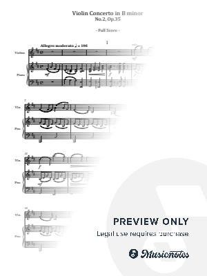 Oskar Rieding, Violin Concerto No.2, Op.35, for Violin and Piano Full Score Original by hotson - Sheet Music