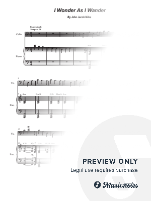 I Wonder As I Wander (Cello solo and Piano)