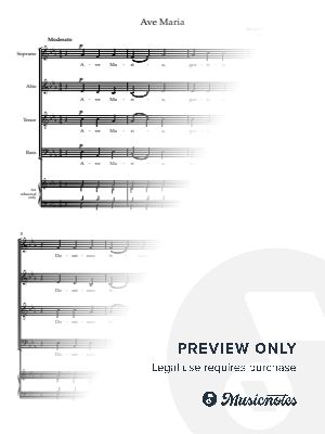 Ave Maria (Arcadelt arr Mark Keane) Key E flat Major SATB by Dr Mark Keane - Sheet Music