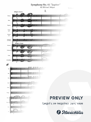Mozart, Symphony No.41 "Jupiter" K.551 in C Major, Full Score and Parts Original by hotson - Sheet Music