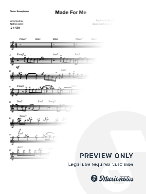 Made for Me - Tenor Saxophone by Nathan Allen - Sheet Music