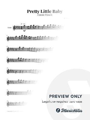 Pretty Little Baby by Connie Francis | VIOLIN SOLO