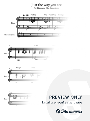 Just the way you are, for Alto Saxophone and Piano With Chords, Billy Joel