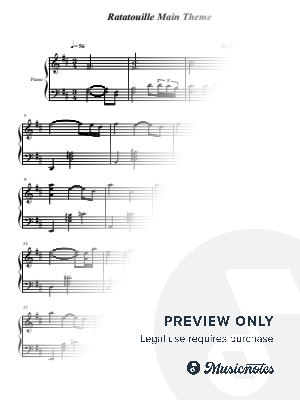 Ratatouille Main Theme, From Ratatouille, for Piano Solo by hotson - Sheet Music