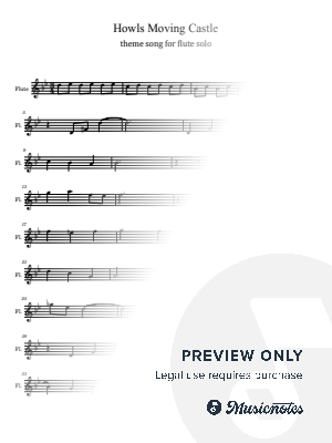 Howl's moving castle, Theme Song, for Flute Solo