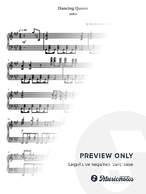 Dancing Queen, ABBA, for Piano Solo