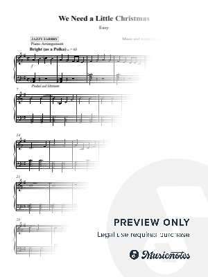 We Need a Little Christmas - In the Style of John Philip Sousa (Easy) by Jazzy Fabbry - Sheet Music