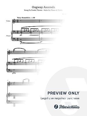 Oogway Ascends, Kung Fu Panda Theme, Suite for Violin and Piano