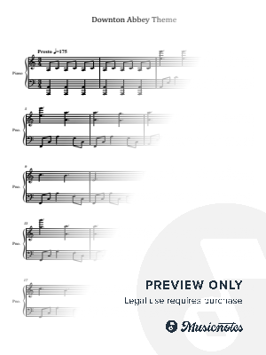 Downton Abbey Theme, for Piano Solo