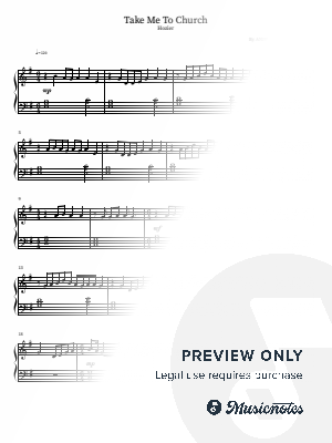 Take Me to Church, Hozier, for Easy Piano