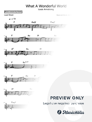 What a Wonderful World (Louis Armstrong) - Lead Sheet by Music Lessons by Darek - Sheet Music