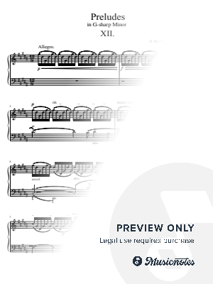 Rachmaninoff, 13 Preludes, Op.32 No.12 in G-Sharp Minor, for Piano Solo Original by hotson - Sheet Music