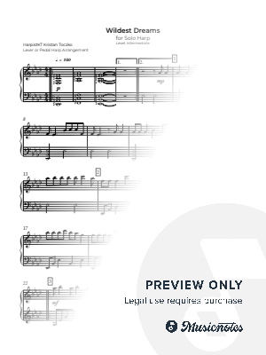Wildest Dreams by Harpistkt Kristan Toczko - Sheet Music