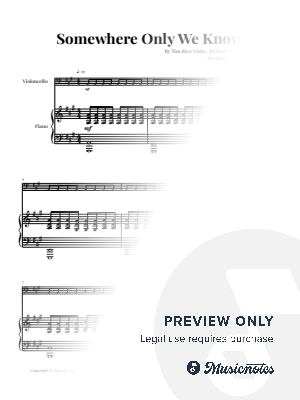 Somewhere Only We Know - Keane | CELLO & PIANO (Low Version)