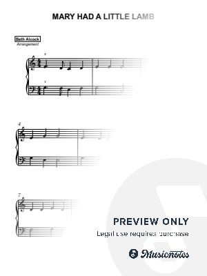 Mary Had a Little Lamb – easy piano
