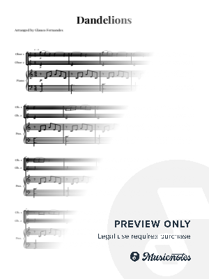 Dandelions - Ruth B | OBOE DUET and PIANO by Glauco Fernandes - Sheet Music