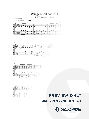 Wiegenlied (Mozart Lullaby, K.350) - Wolfgang Amadeus Mozart (Beginner - Easy Version)