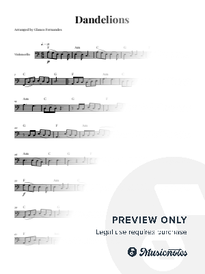 Dandelions - Ruth B | CELLO SOLO (with Chords)