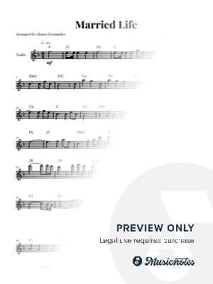 Married Life (From Disney/Pixar's UP) | VIOLIN SOLO (with Chords) by Glauco Fernandes - Sheet Music