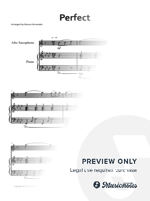 Perfect - Ed Sheeran | ALTO SAXOPHONE and PIANO by Glauco Fernandes - Sheet Music