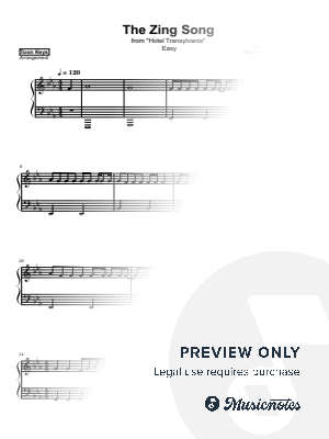 The Zing Song (Hotel Transylvania) by Atlantic Lights - Sheet Music