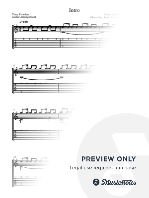 Intro (The xx) by Tony Rowden - Sheet Music