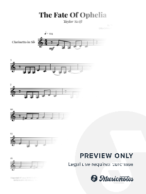 The Fate Of Ophelia - Taylor Swift | EASY Bb CLARINET SOLO by Glauco Fernandes - Sheet Music