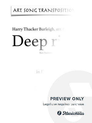 BURLEIGH: Deep river (transposed to E major) by Art Song Transpositions - Sheet Music