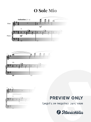 O Sole Mio | FLUTE and PIANO (with Chords) by Glauco Fernandes - Sheet Music