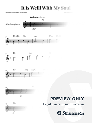 It Is Well With My Soul | Alto Saxophone Solo (with Chords)