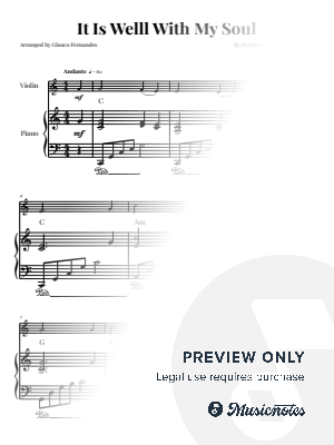 It Is Well With My Soul | Violin and Piano (with Chords) by Glauco Fernandes - Sheet Music