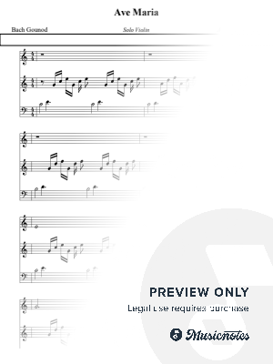 Ave Maria – Bach Gounod (Solo Violin) by Nivek Piano - Sheet Music