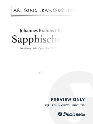 BRAHMS: Sapphische Ode, Op. 94 no. 4 (transposed to D major)