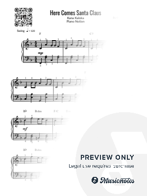 Here Comes Santa Claus, Gene Autry, Elvis Presley (Easy Piano)