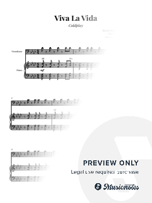 Viva La Vida - Coldplay | EASY TROMBONE and PIANO (with Chords)