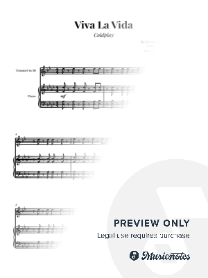 Viva La Vida - Coldplay | EASY TRUMPET and PIANO by Glauco Fernandes - Sheet Music