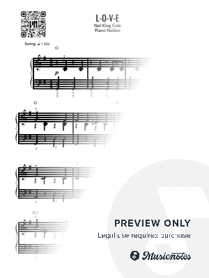 L-O-V-E, Love, Nat King Cole (Easy Piano) by Piano Notion - Sheet Music