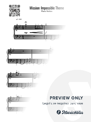 Mission: Impossible, Main Theme (Easy Piano) by Piano Notion - Sheet Music