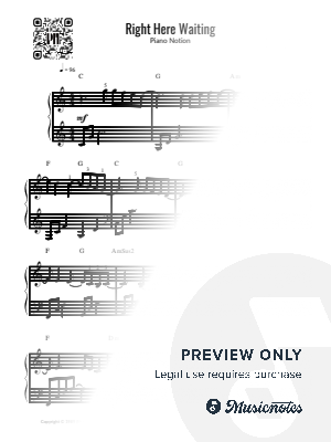 Right Here Waiting, Richard Marx (Easy Piano) by Piano Notion - Sheet Music