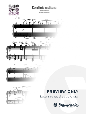 Cavalleria rusticana, Intermezzo, Pietro Mascagni (Easy Piano) by Piano Notion - Sheet Music