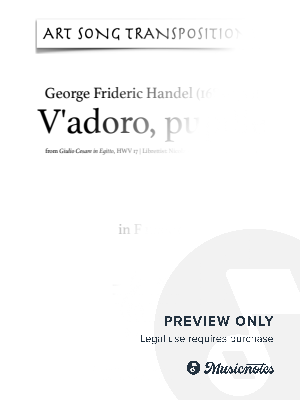 HANDEL: V'adoro, pupille (transposed to F major) by Art Song Transpositions - Sheet Music