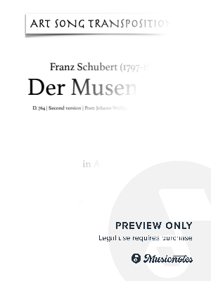 SCHUBERT: Der Musensohn, D. 764 (second version, transposed to A major) by Art Song Transpositions - Sheet Music