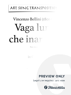 BELLINI: Vaga luna, che inargenti (transposed to C major)