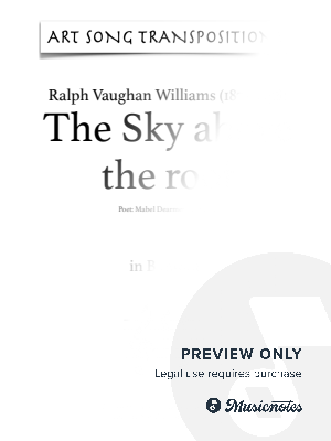 VAUGHAN WILLIAMS: The Sky above the roof (transposed to B minor) by Art Song Transpositions - Sheet Music